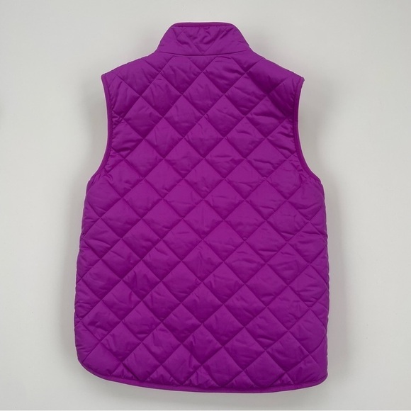 J.Crew Crewcuts Girls' Fuscia Purple Quilted Sherpa Lined Puffer Vest Size 12 - Picture 2 of 5
